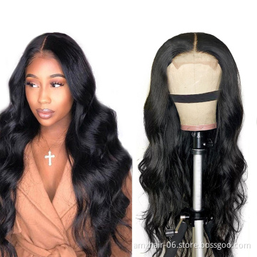 Body Wave Unprocessed Raw Indian Virgin Cuticle Aligned Human Hair HD Lace Front Wig Wholesale Full Lace Frontal Closure Wig